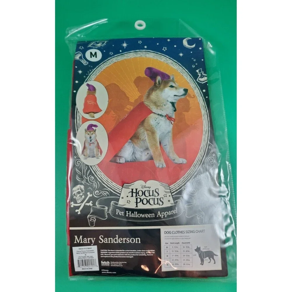 Disney Hocus Pocus Mary Sanderson Pet Halloween Apparel Dog Costume M Medium